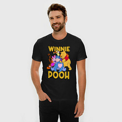 Футболка slim-fit Winnie Pooh hugs, цвет: черный — фото 2