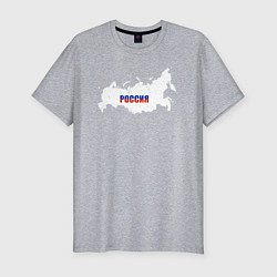 Футболка slim-fit Россия карта, цвет: меланж