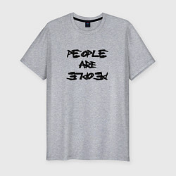 Футболка slim-fit Depeche Mode - people are people font, цвет: меланж