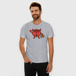 Футболка slim-fit Офисный дьяволёнок, цвет: меланж — фото 2