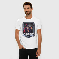 Футболка slim-fit Counter-Strike - спецназовец в противогазе, цвет: белый — фото 2