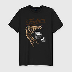 Мужская slim-футболка Рука с когтями и игральные кости