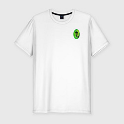 Футболка slim-fit Зелёный уличный фонарь, цвет: белый