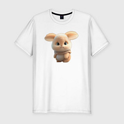 Футболка slim-fit Пушистый зайка, цвет: белый