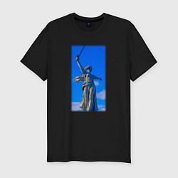 Футболка slim-fit Родина мать статуя, цвет: черный