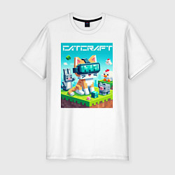 Футболка slim-fit Catcraft - collaboration ai art, цвет: белый