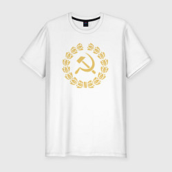 Футболка slim-fit Стиль серпа и молота, цвет: белый