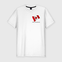 Футболка slim-fit Я Канадец - патриотизм, цвет: белый