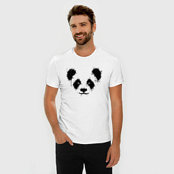 Футболка slim-fit Морда панды - кляксы, цвет: белый — фото 2