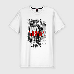 Футболка slim-fit Nirvana grunge band, цвет: белый