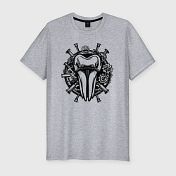 Футболка slim-fit Зуб в механике, цвет: меланж