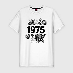Футболка slim-fit Розы и год 1975, цвет: белый