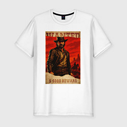 Мужская slim-футболка Red dead redemtion постер