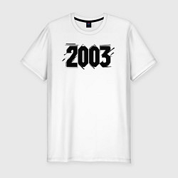 Футболка slim-fit Динамичный 2003, цвет: белый