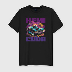 Футболка slim-fit Hemi Cuda car, цвет: черный