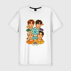 Футболка slim-fit Astro в виде стикеров, цвет: белый