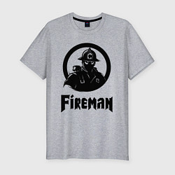 Мужская slim-футболка Пожарный аниме