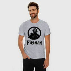 Футболка slim-fit Пожарный аниме, цвет: меланж — фото 2