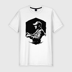 Футболка slim-fit Водитель в профиль, цвет: белый