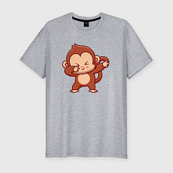Футболка slim-fit Dabbing monkey, цвет: меланж