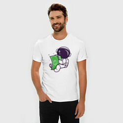 Футболка slim-fit Космонавт и доллары, цвет: белый — фото 2