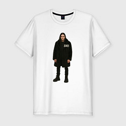 Футболка slim-fit Bones во весь рост, цвет: белый