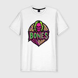 Мужская slim-футболка Bones кислотный череп