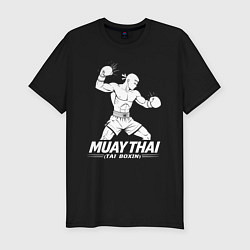 Футболка slim-fit Муай Тай аниме, цвет: черный