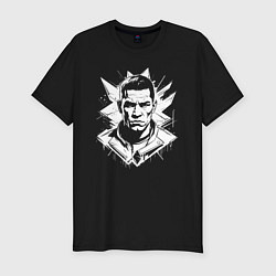 Футболка slim-fit Нейт Диас белой краской, цвет: черный