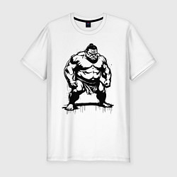 Футболка slim-fit Грозный сумоист, цвет: белый