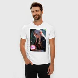 Футболка slim-fit Серьёзная эльфийка с магической сферой, цвет: белый — фото 2