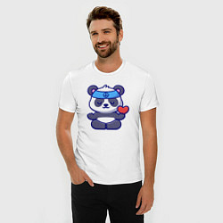 Футболка slim-fit Peace panda, цвет: белый — фото 2