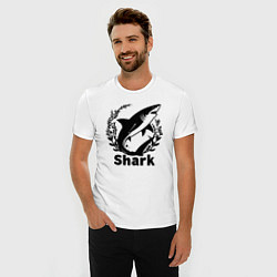 Футболка slim-fit Акула в водрослях, цвет: белый — фото 2