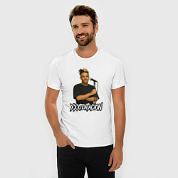 Футболка slim-fit XXXTentacion довольный у микрофона, цвет: белый — фото 2