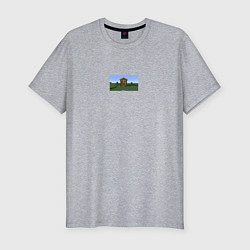 Футболка slim-fit Да ты че мем майнкрафт, цвет: меланж