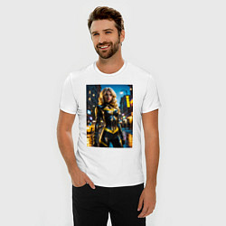 Футболка slim-fit Черная Канарейка на улице города, цвет: белый — фото 2