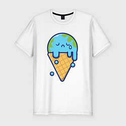 Мужская slim-футболка Earth cream