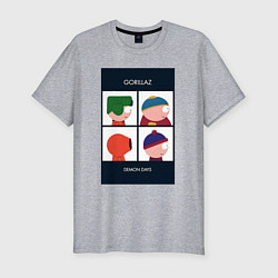 Мужская slim-футболка Южный парк постер