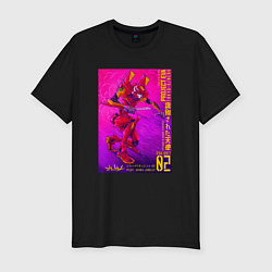 Футболка slim-fit Евангелион 02 - Аска, цвет: черный