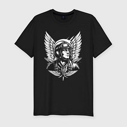 Мужская slim-футболка Авиатор с крыльями