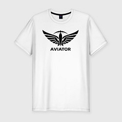 Мужская slim-футболка Авиатор крылатый логотип