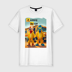 Футболка slim-fit Доктор Зойдберг и Бендер пустились во все тяжкие, цвет: белый