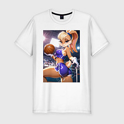 Футболка slim-fit Передача Лолы Банни в баскетбол, цвет: белый