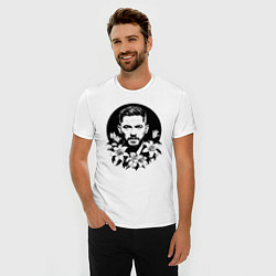 Футболка slim-fit Том Харди в цветочном обрамлении, цвет: белый — фото 2