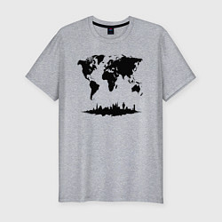 Мужская slim-футболка Мир в тени города