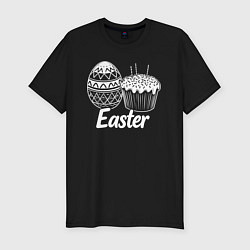 Футболка slim-fit Пасхальный набор, цвет: черный