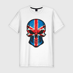 Футболка slim-fit Череп Великобритания, цвет: белый