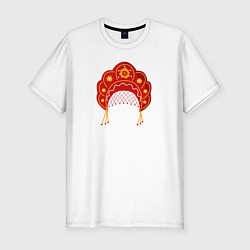 Мужская slim-футболка Старинный русский головной убор кокошник