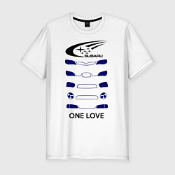 Мужская slim-футболка One love subaru