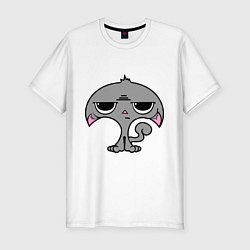 Мужская slim-футболка Недовольный котенок